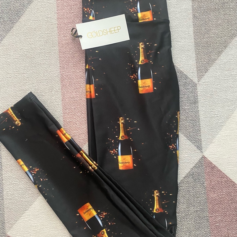 Goldsheep Black and Gold Celebration Leggings